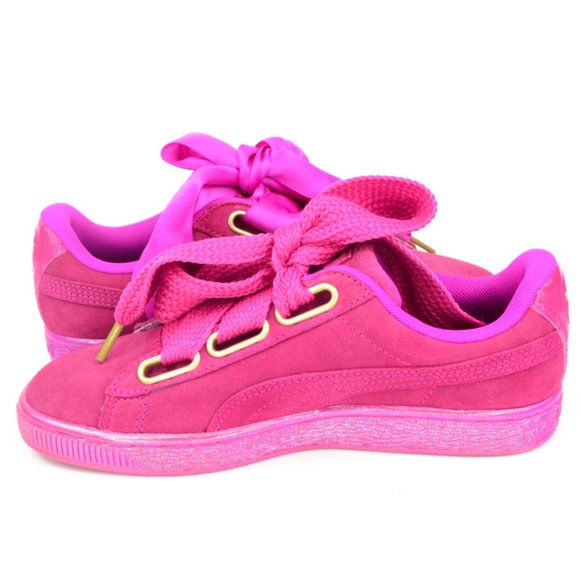 Puma Suede Velvet Rope Women's Size 6.5 Fuchsia Lace Up Casual Sneakers - Picture 9 of 10